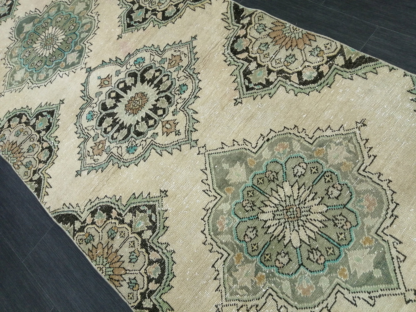 12.8X3.5 Oushak Runner Rug Turkish Runner Rug Vintage Runner Rug Hallway Runner Rug Kitchen Runner Rug Wool Runner Rug Wool Oushak Rug