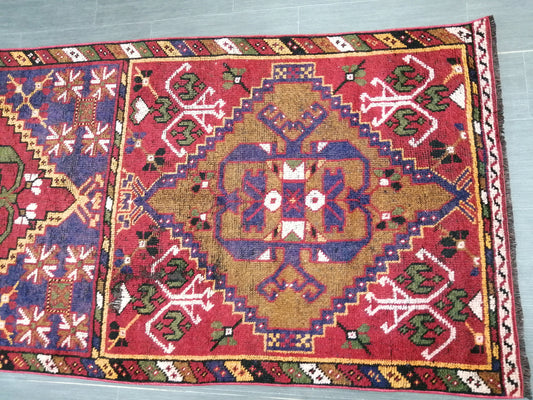 10.9 x 3.3 Oushak Runner Rug Turkish Runner Rug Vintage Runner Rug Hallway Runner Rug Kitchen Runner Rug Wool Runner Rug Wool Oushak Rug