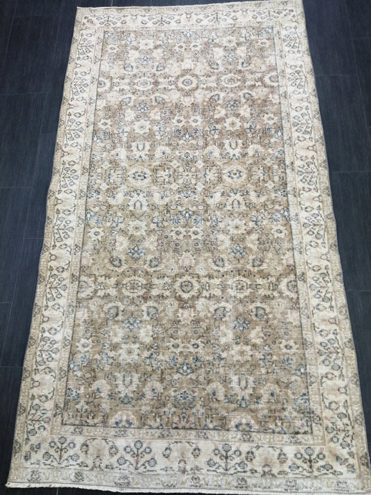 vintageturkish_rug Vintage Rug 6.9 x 3.8 Hand Made Rug Wool Rug Turkish Rug Hand Knotted Rug Oushak Rug Decorative Rug Decor Rug Art Rug