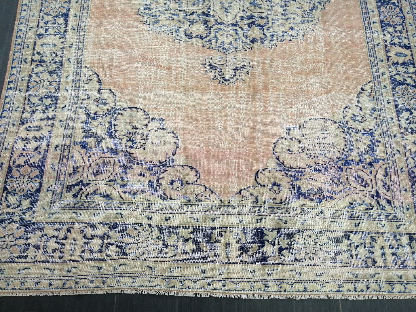 Large 10.7 x 7.5 OUSHAK RUG TURKISH Oushak Rug Vintage Oushak Runner Rug Vintage 8 by 11 Rug Wool Oriental Rug Hand Made Rugs Turkish Rug