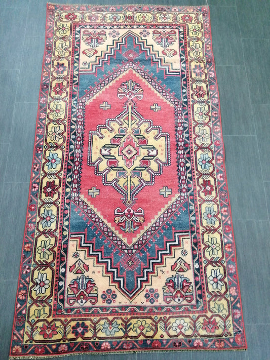 3.5 x 6.8 Rugs, Hand Made Rug, Oushak Rug, Rustic Rug, Bohemian Rug, Turkish Rug, Farmhouse Rug, Vintage Rug, Decorative Wool Persian rug