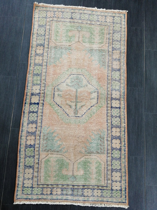 4.8 x 2.5 Muted Rugs, Distressed Hand Made Rug, Oushak Rug, Rustic Rug, Boho Rug, Turkish Rug, Farmhouse Rug, Vintage Rug, Wool rug