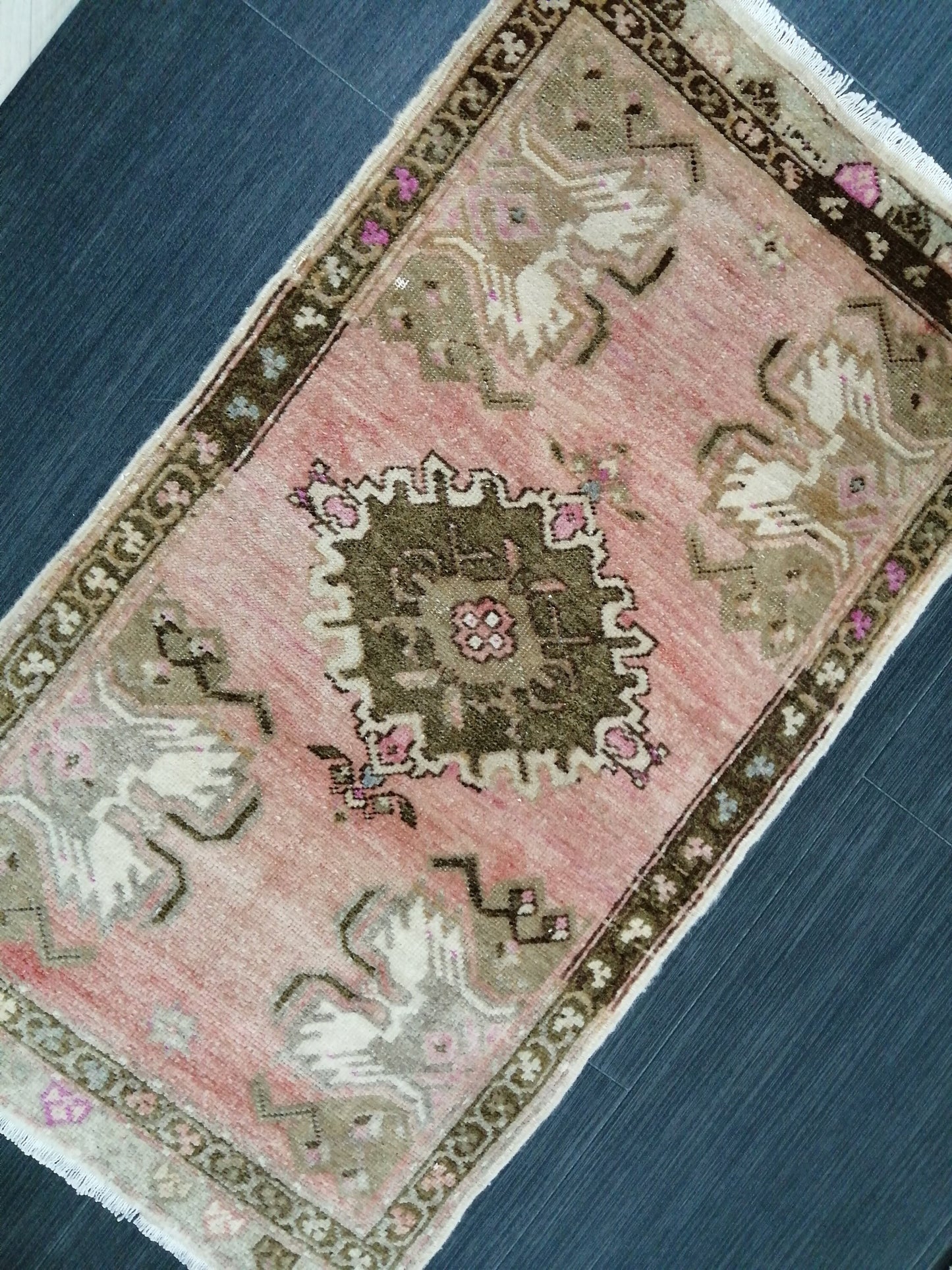 Small Turkish Rug Mini Rug Small Area Rug Turkish Rug Oushak Rug Hand Made Rug Vintage Rug Vintage Mat Hand Knotted Rug