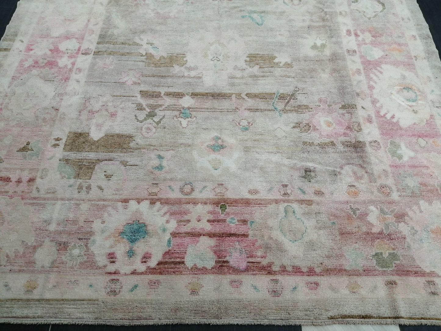 9x13 Muted Large OUSHAK RUG, TURKISH Oushak Rug, Vintage Oushak Rug, Wool Oushak Rug Hand Made Rugs, Made In Turkey Oushak Rug