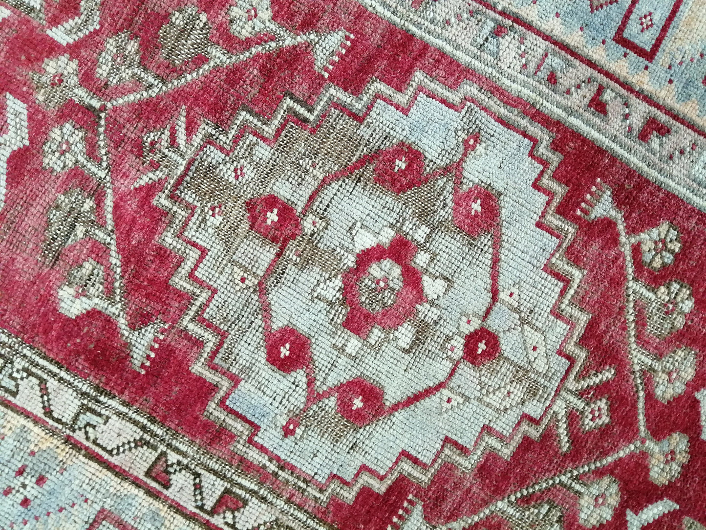Antique Oriental RUG 3.5 x 6.3 TURKISH Oushak Rug Vintage Wool Rug Hand Made Rugs Vintage Rug