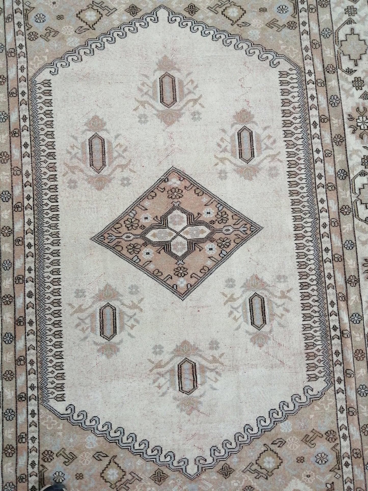 Neutral Rugs, 5.2 X 9 ft Vintage Rug Muted Oushak Rug, Rustic Rug, Turkish Rug, Farmhouse Rug, Wool rug
