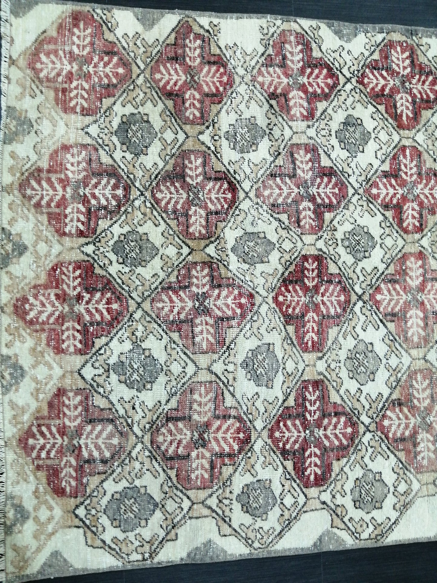 Floral OUSHAK RUG TURKISH 6.2 x 4.4 Vintage Rug Vintage Wool Hand Made Rugs Vintage Turkish Rug