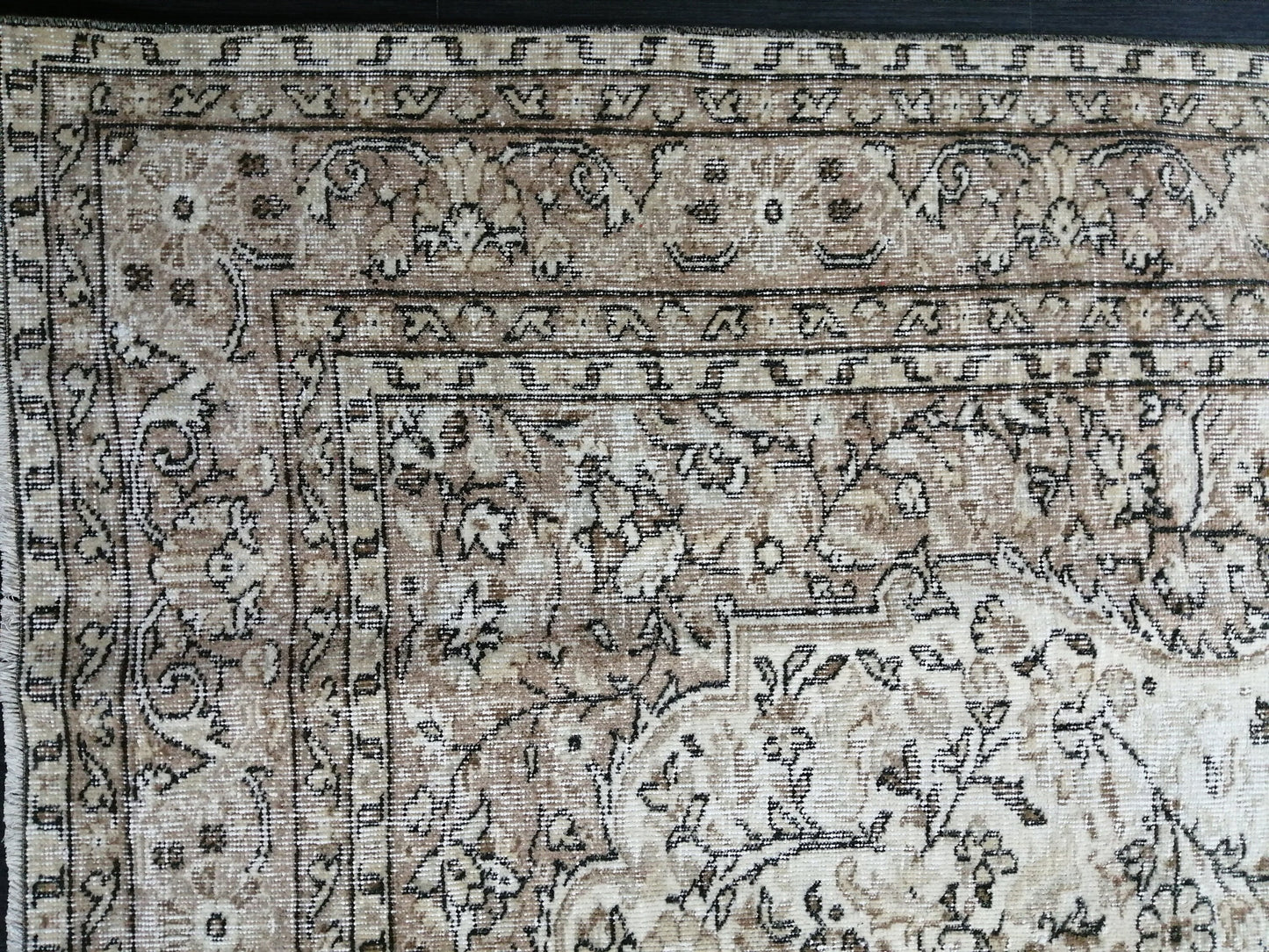 Neutral Rugs, 6.5 x 9.8 Vintage Rug Hand Made Rug, Muted Oushak Rug, Rustic Rug, Turkish Rug, Farmhouse Rug, Wool rug