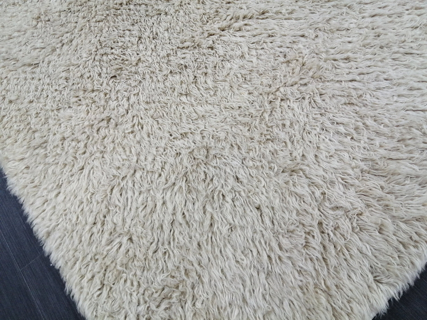 5x8 Rug Vintage Shaggy Rug Neutral Wool Rug solid No Dye Shaggy Rug Plain Hand Made Rug , Neutral Rug Hand Knotted Rug