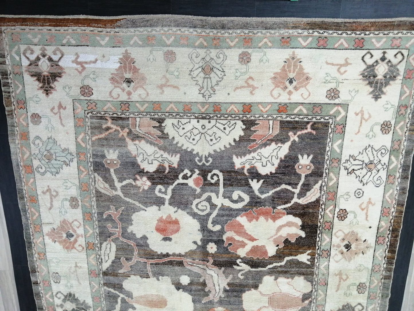 OUSHAK RUG, 12.4 x 8.7 Turkish Oushak Rug, Vintage Oushak Rug Wool Oushak Rug Hand Made Rugs, AUTHENTIC Oushak Rug