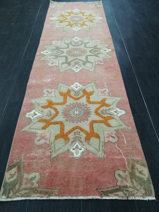 Vintage Oushak Runner Rug 8.2 x 2.3 Vintage Runner Rug Hallway Runner Rug Kitchen Runner Rug Wool Runner Rug Wool Oushak Rug