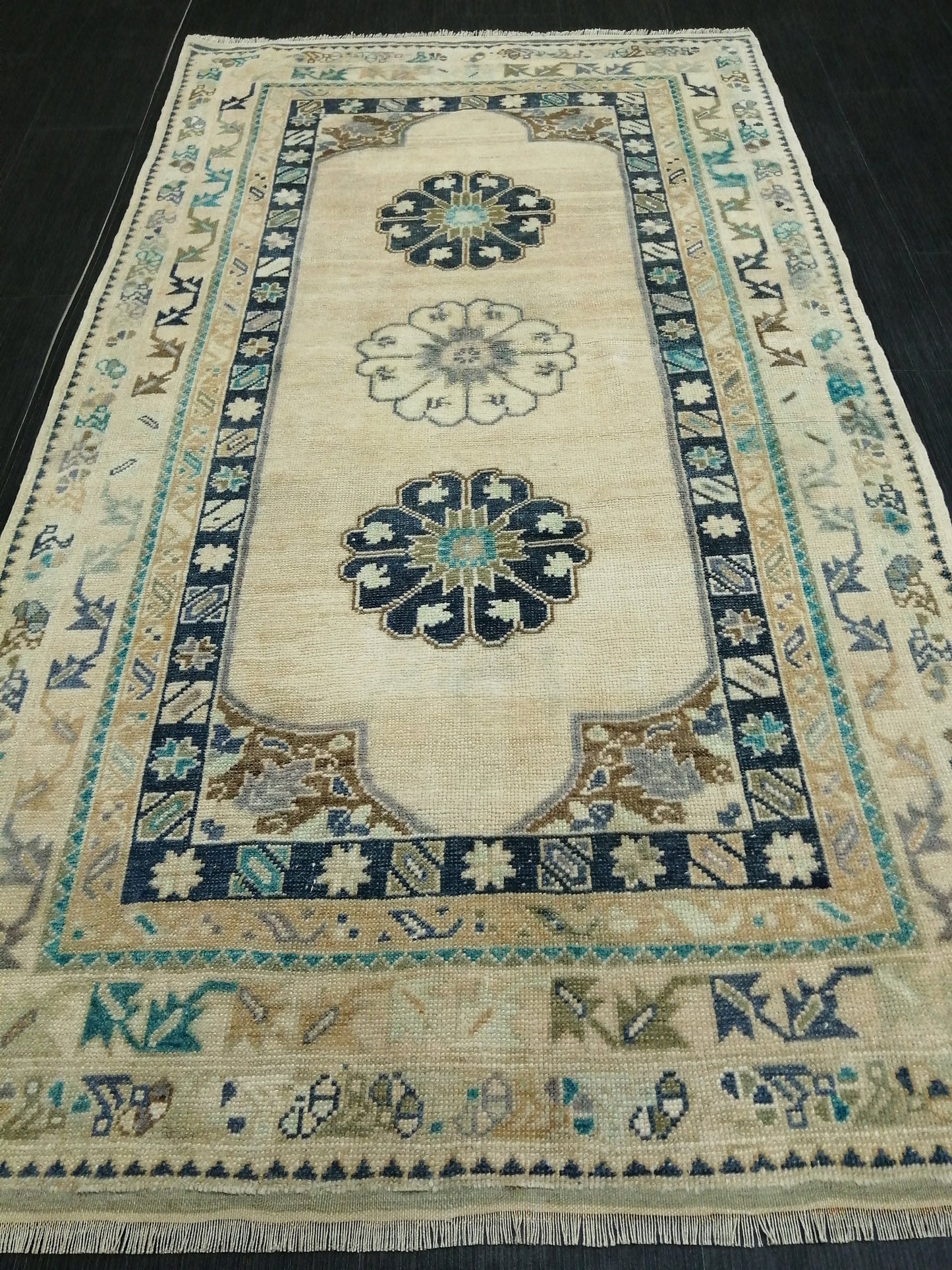 OUSHAK RUG 6.4 x 3.5 Vintage Rugs Wool Oushak Rug Hand Made Rugs Vintage Turkish Rug