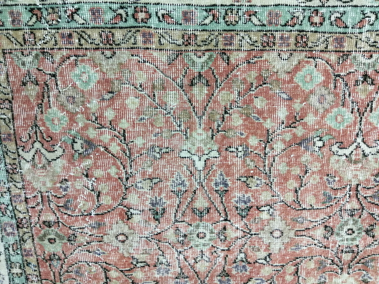 Vintage Rugs 7 x 10.4 TURKISH HAND MADE Rugs Vintage Turkish Rugs Traditional Rug, Turkish Oushak Rug, Vintage Oushak Rug, Wool Rug
