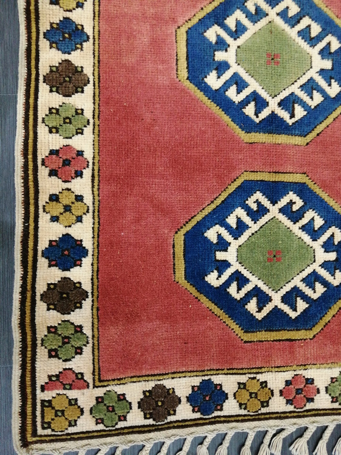 Vintage Rug 3.3 x 4.8 TURKISH HAND MADE Rug Vintage Turkish Rugs Oushak Rug Turkish Oushak Rug, Vintage Oushak Rug, Wool Rug