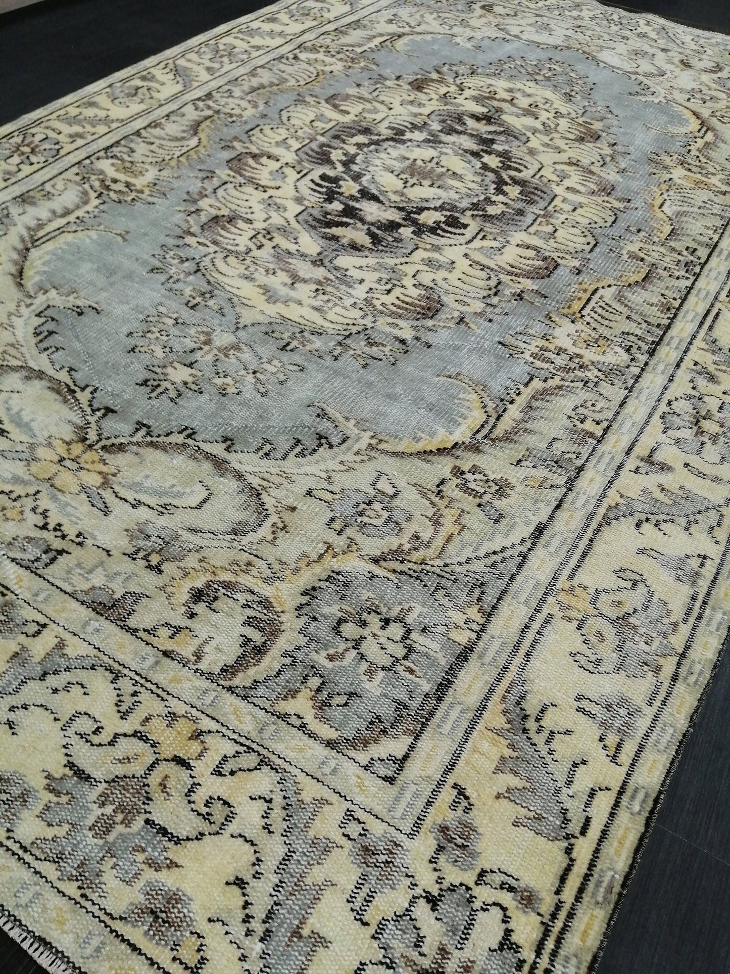 Oriental 6 x 10 Vintage Oushak Runner Rug Vintage Hand Knotted Rug Hand Made Rugs Vintage Turkish Rug Persian Rug