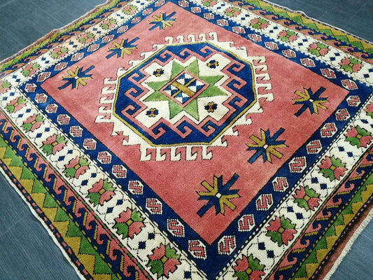 5.6 x 5 Rug, Hand Made Rug, Oushak Rug, Decor Rug, Bohemian Rug, Rug Runner, Turkish Rug, Farmhouse Rug, Vintage Rug, Wool rug