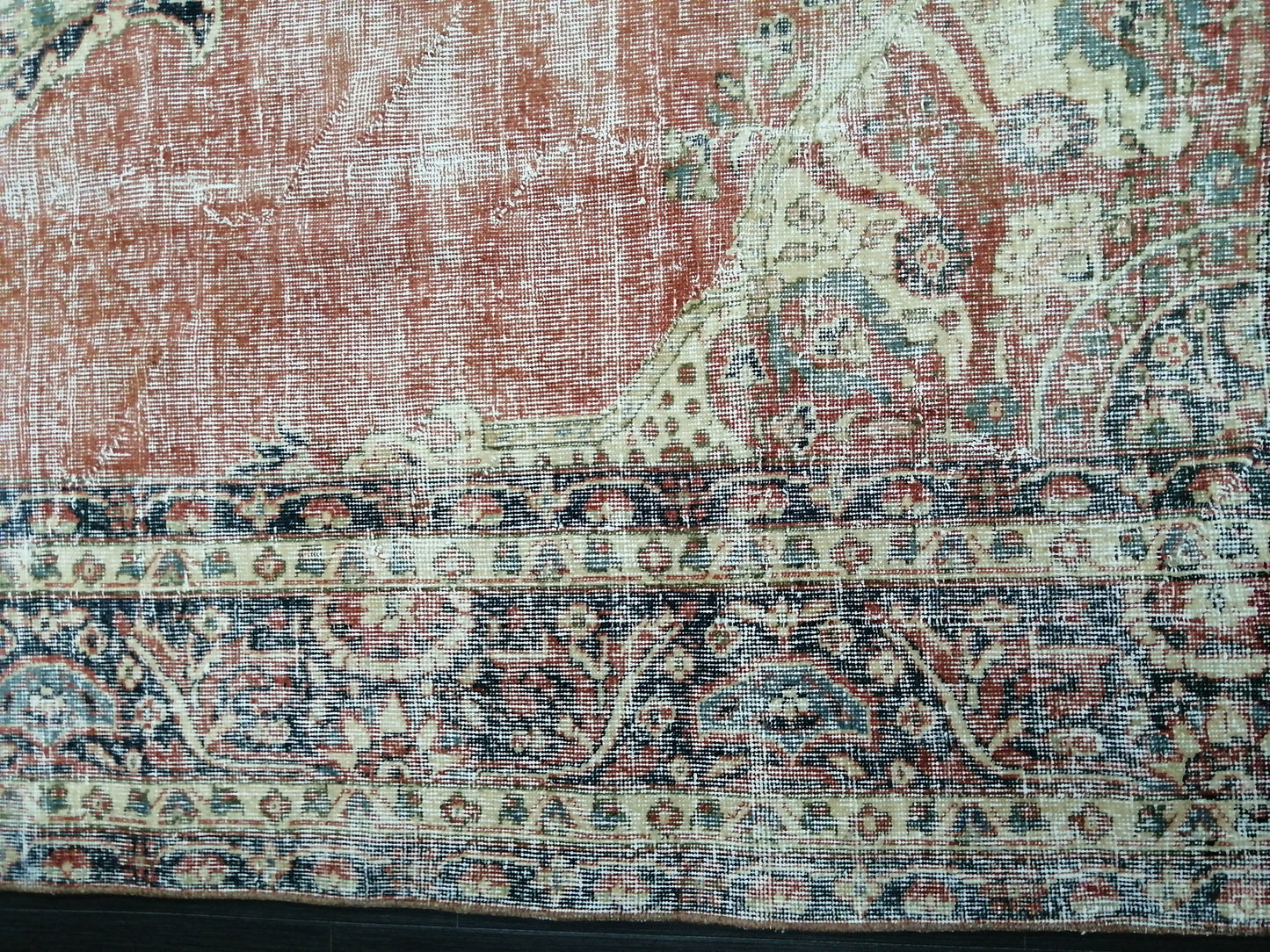 Oriental Vintage RUG 8x11 Distressed Rug Turkish Vintage Persian Rug Vintage Rug Wool Oushak Rugs Antique Turkish Rug Muted Living room