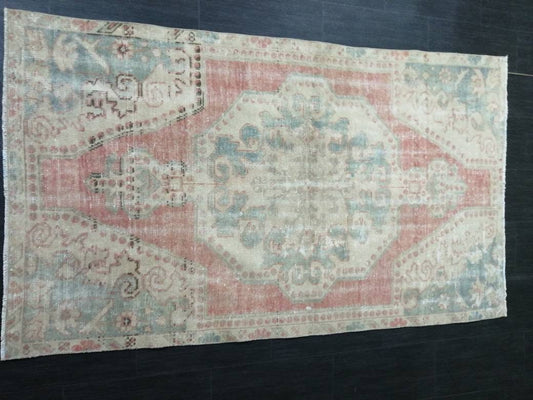 Vintage WOOL RUGS, 3.8 x 6.2 Vintage Rug Turkish Oushak Rug, Hand Made Rug, Living Room Rug, Oushak Rug, Farmhouse Rug, Oriental Rug,