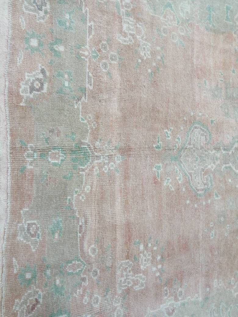 OUSHAK RUG, TURKISH Vintage Rug, Vintage 4.9 x 8.5 Rug, Rug, Vintage Wool Rug Oushak Rug Hand Made Rugs, Made In Turkey Muted Oushak Rug