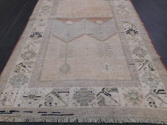 Muted Vintage Floral Rug 2.8 x 5 VINTAGE Muted Rug Oushak Rug Wool OrientaRugs Hand Made Rug Persian Rug Vintage Turkish Rug Farmhouse Rug