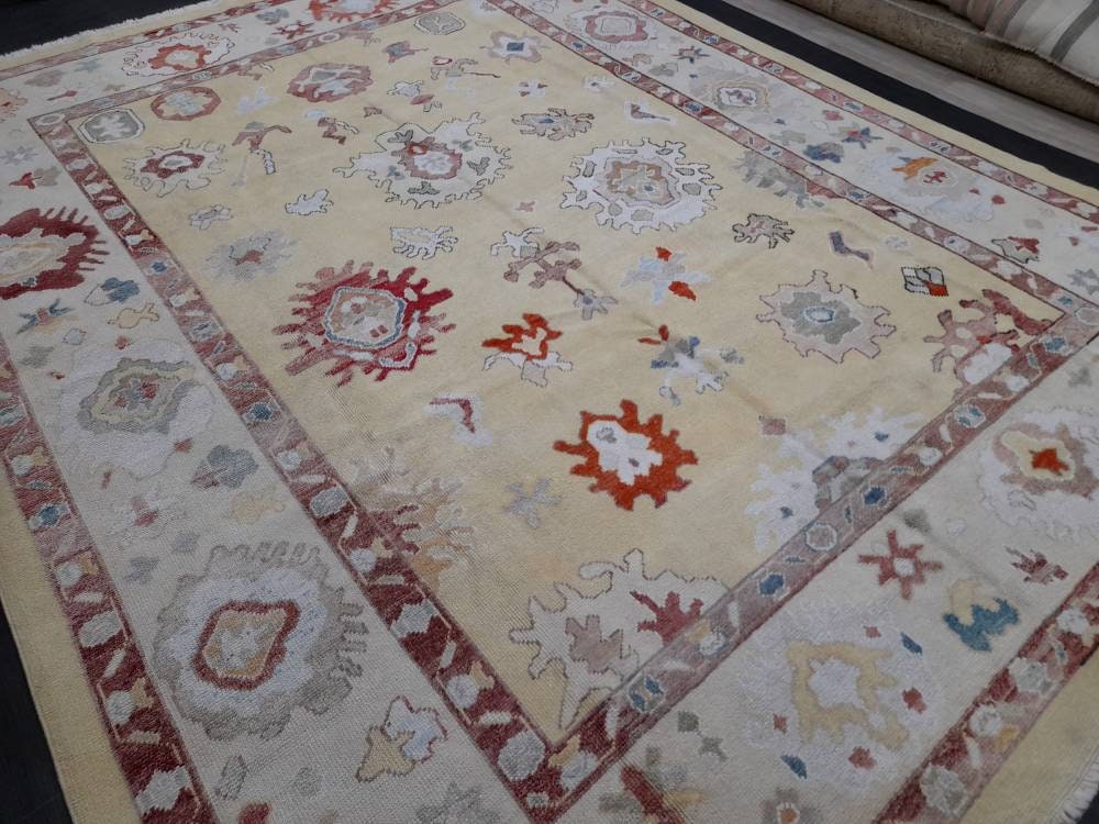 9 x 12 Muted Turkish RUG TURKISH Oushak Rug Muted Oushak Rug Vintage Rug Wool Oushak 9x12 Rug Hand Made Rug Authentic Oushak Rug
