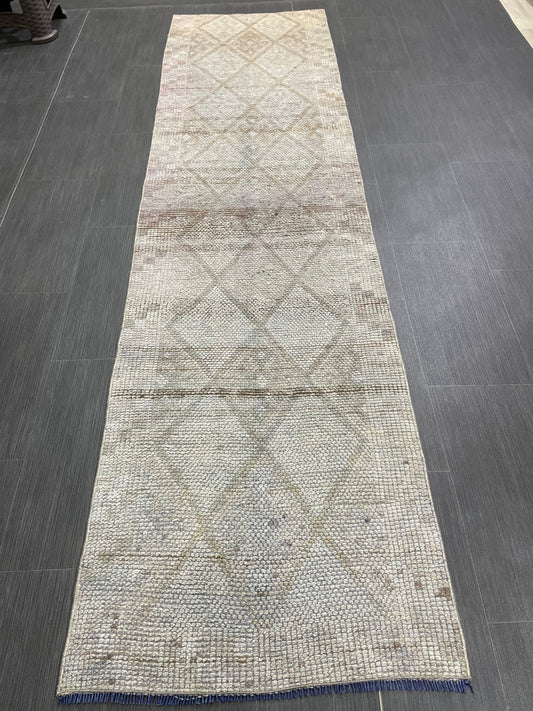 Muted Runner Rug Turkish 2.3 x 8.8 Runner Rug Vintage Runner Rug Hallway Runner Rug Kitchen Runner Rug Wool Runner Handmade Runner Rug