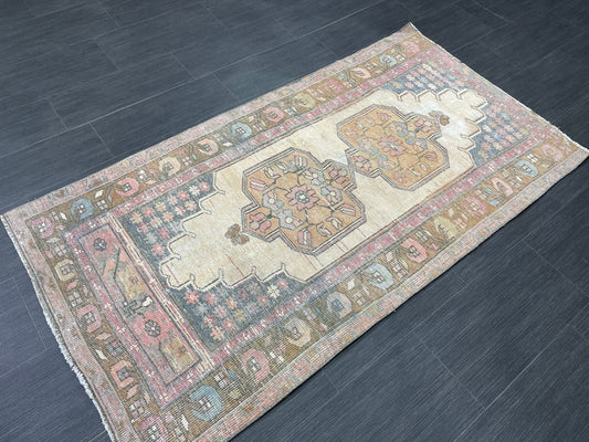3 x 5.8 Rug Hand Made Rug Oushak Rug Rustic Rug, Bohemian Rug, Turkish Rug, Farmhouse Rug, Vintage Rug, Decorative Wool Persian rug