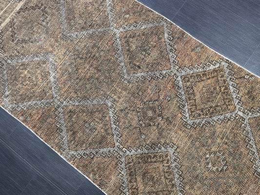 Antique Handmade Runner RUG 3.3 x 10.3 TURKISH Oushak Rug Vintage Runner Rug Vintage Runner Rug Wool Oushak Rug Hand Made Rug Vintage Rug
