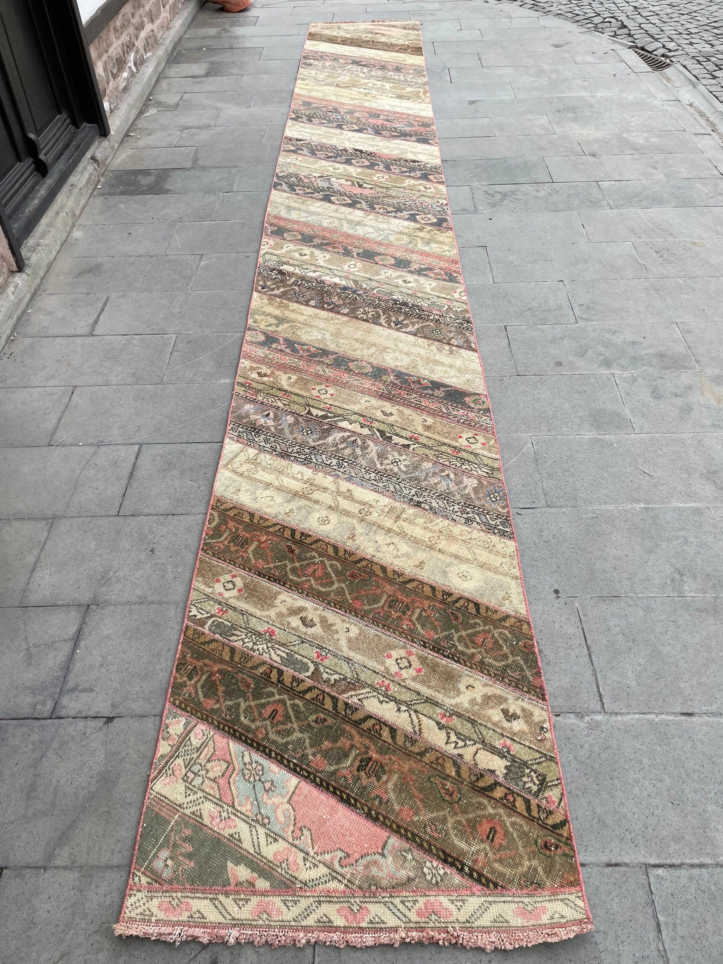 Extra Long Turkish Runner Very Long Patchwork Runner Rug 2.7 x 20 ft Vintage Runner Rug Oushak XL Oriental Runner Rug Staircase Runner rug
