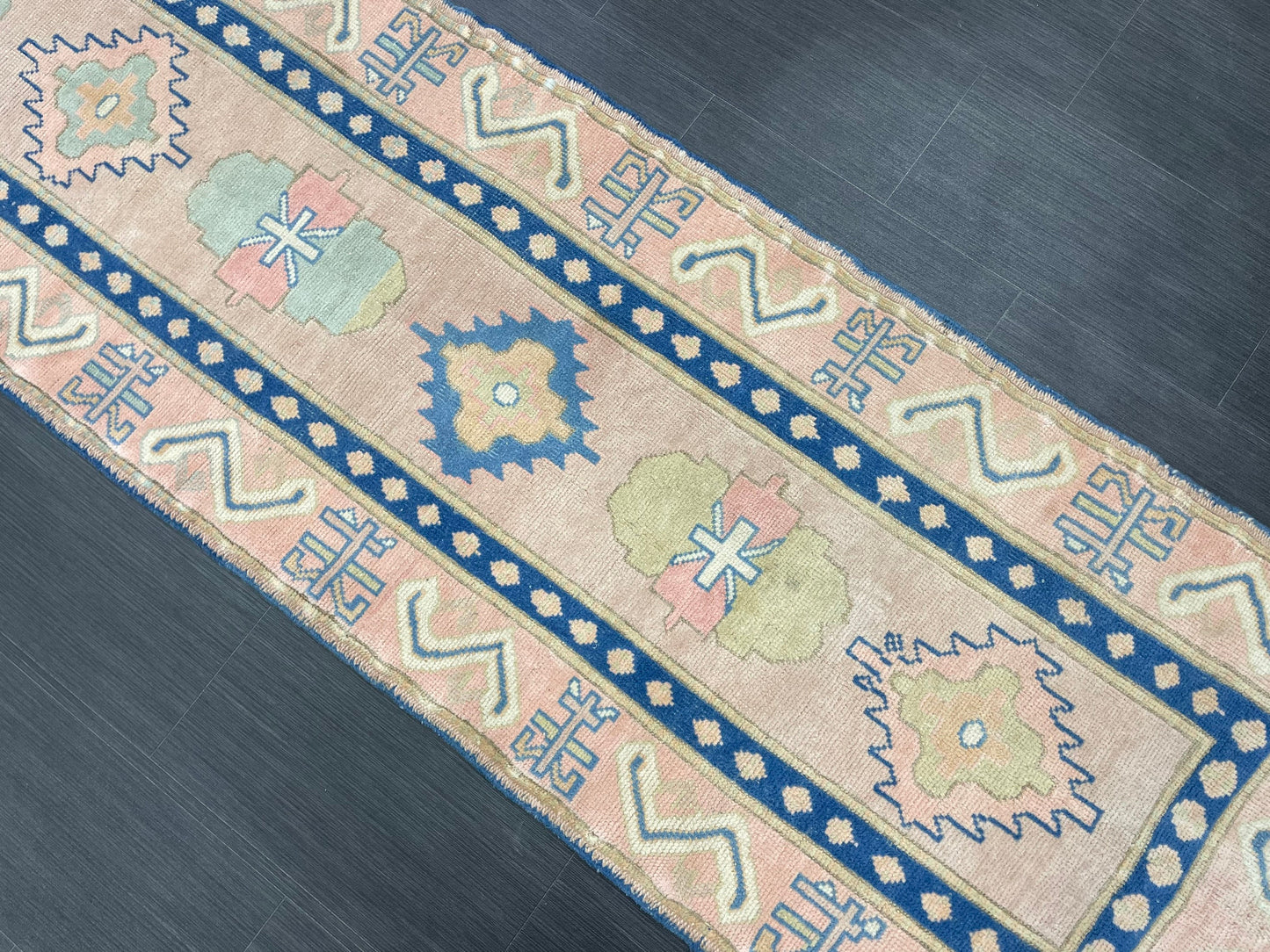 New Hand Knotted Runner Rug 2.7 x 13.3 Long Muted Turkish Runner Rug Muted Oushak Runner Rug Hallway Runner Kitchen Runner Rug Wool Runner