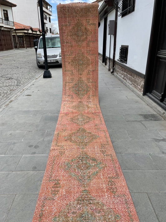 Distressed Vintage Runner Extra Long Turkish Runner 2.7 x 19.7 Stair Runner Rug Vintage Runner XL Oriental Runner Staircase Handmade Runner
