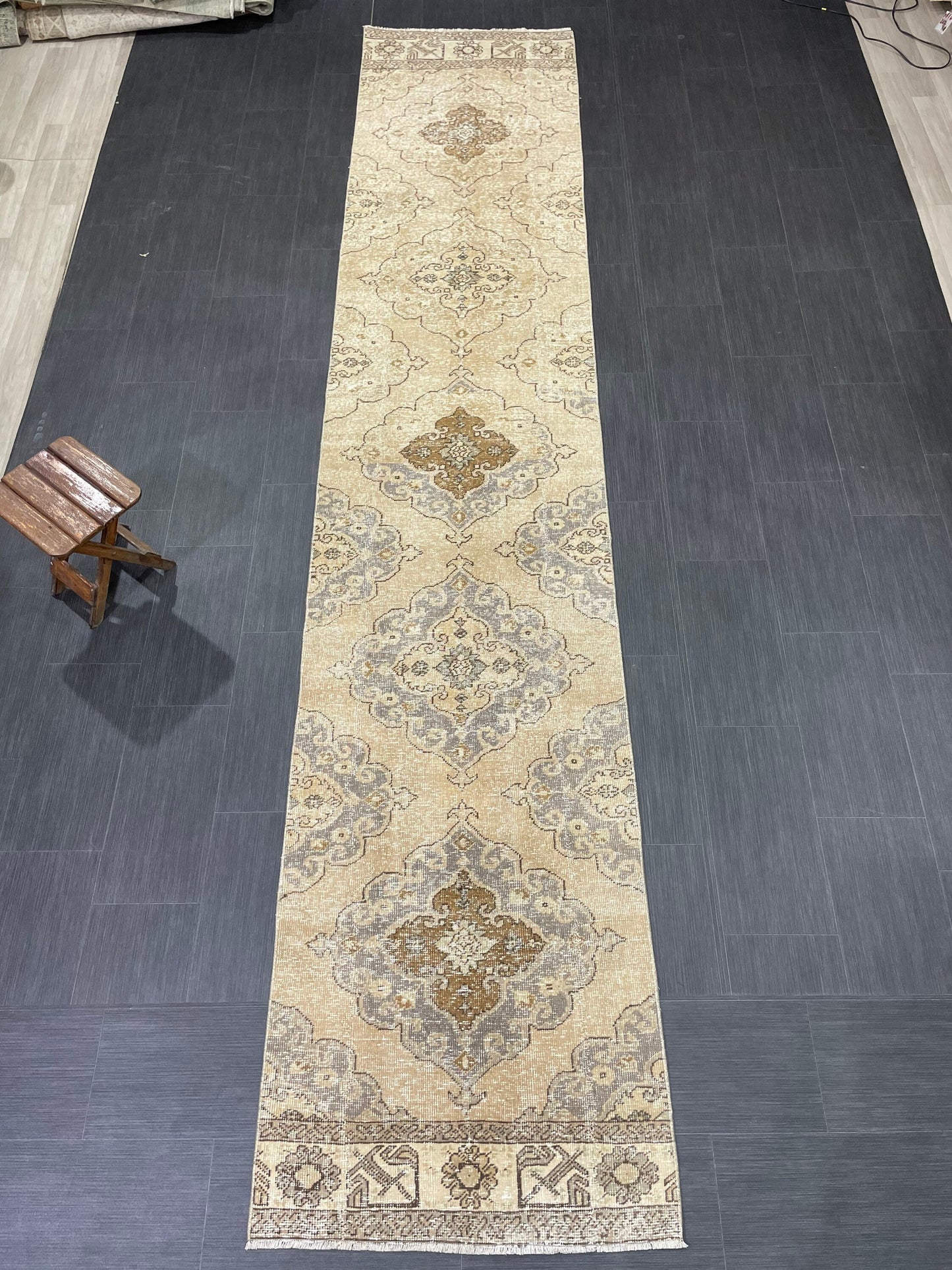 Hand Knotted Runner Rug Turkish Runner 2.7 x 13.5 Rug Vintage Runner Rug Hallway Runner Rug Kitchen Runner Rug Wool Runner Wool Oushak Rug