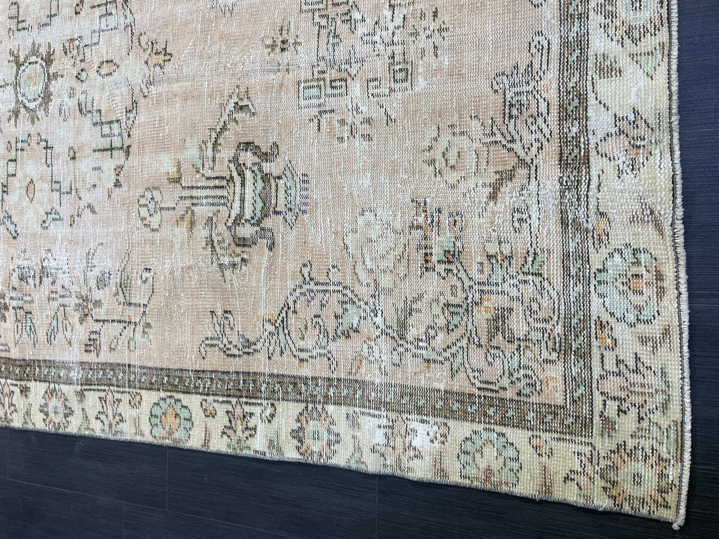 Turkish Rug, Distressed 6.6 x 9.4 Vintage Rug, Oushak Rug, Wool Oriental Rugs, Handmade Rug, Persian Rug, Vintage Turkish Rug, Farmhouse Rug