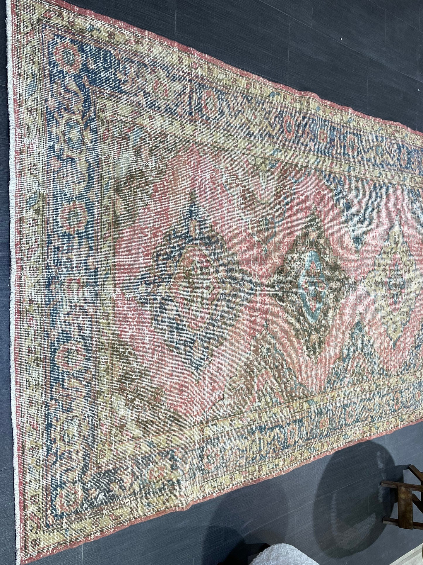 Muted Oriental Runner Rug 4.10 x 11.2 , Turkish Runner Rug, Vintage Runner Rug Hallway Runner Rug Kitchen Runner Rug Persian Wool Runner Rug