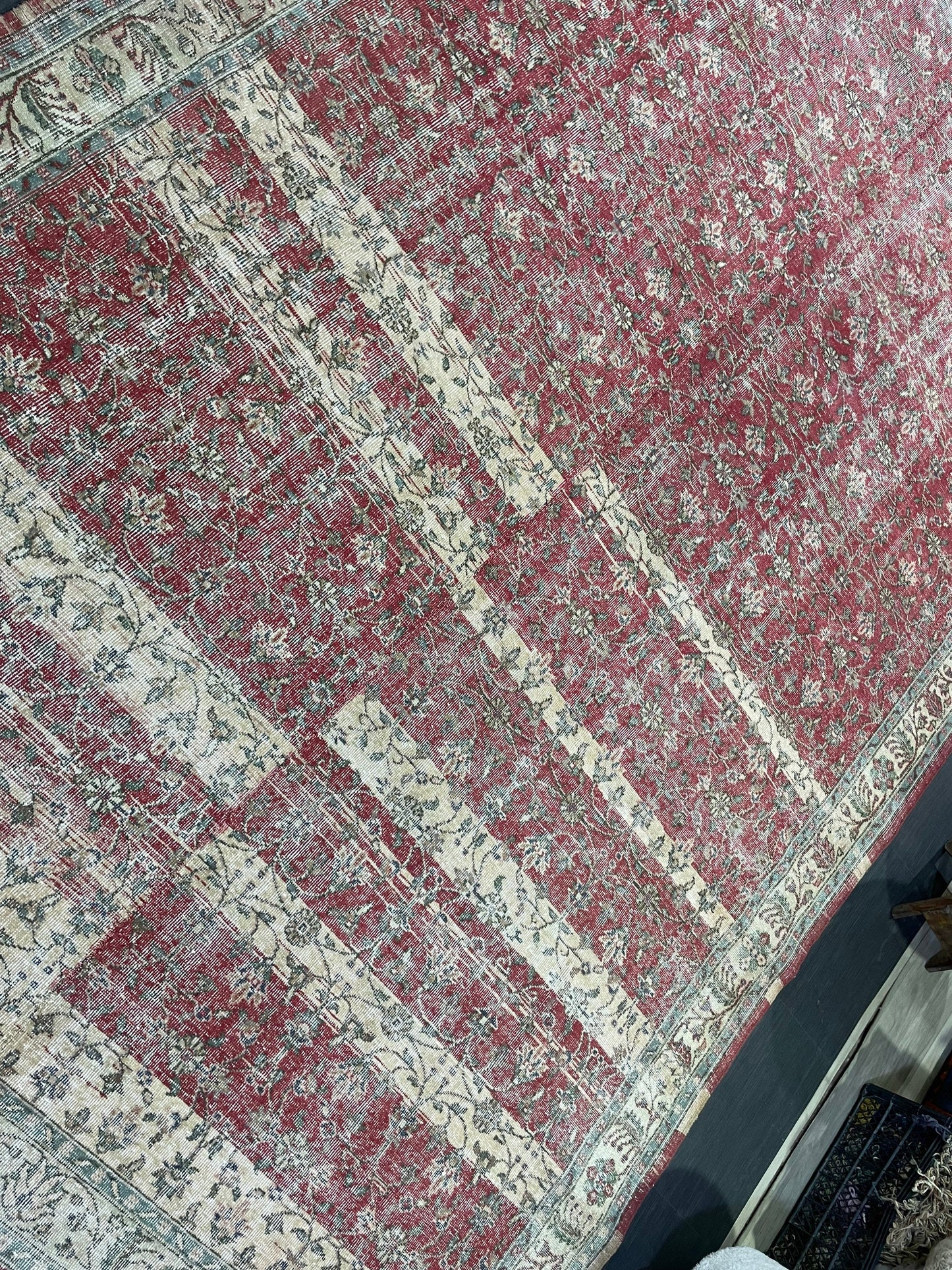 Vintage RUG, TURKISH 8x12 Oushak Rug, Persian Rug, Handmade Large Rug, Wool Antique Rug Hand Knotted Rug, Floor Art Rug