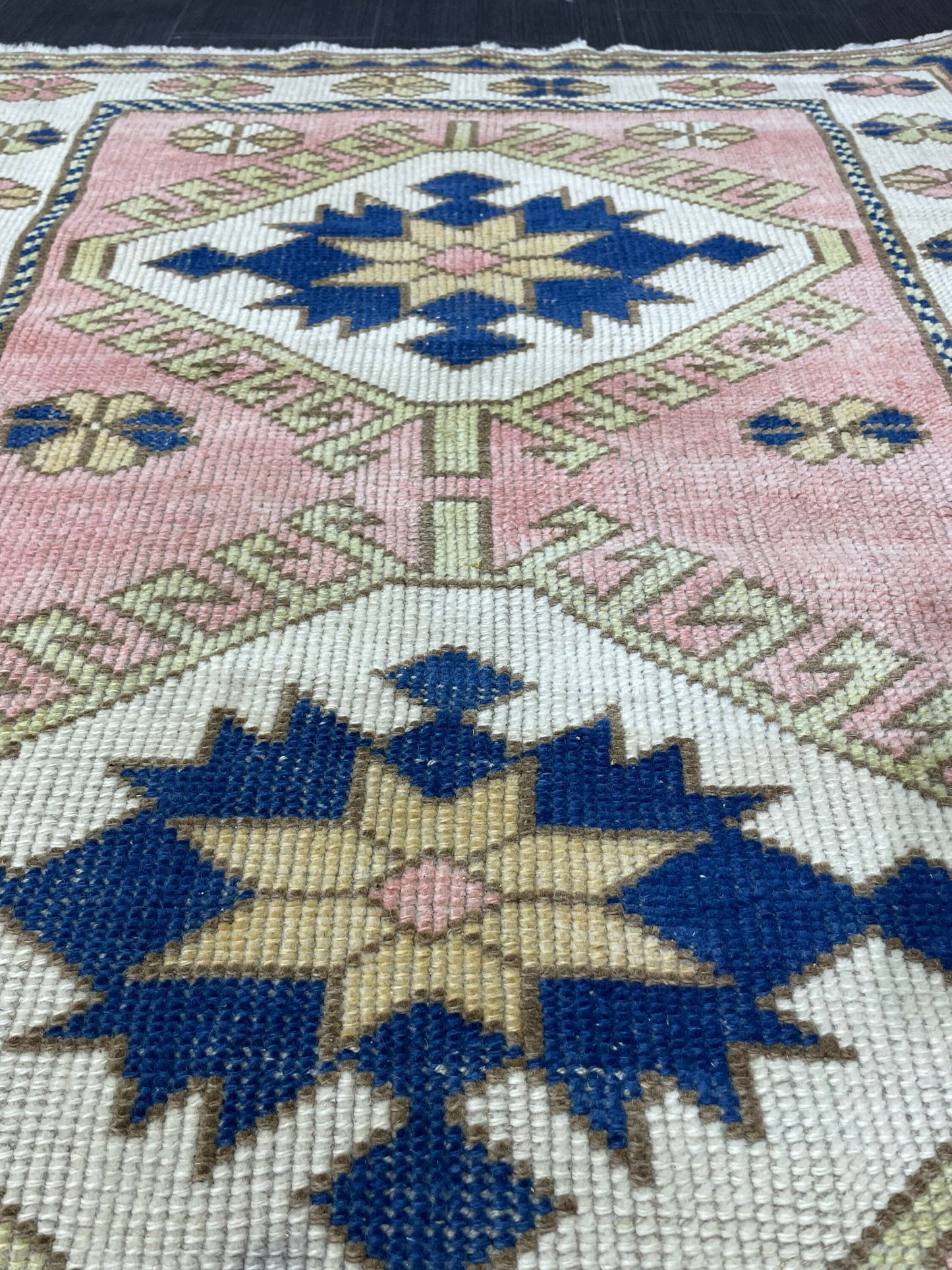 Handmade TURKISH Rug, Vintage Wool 3.3 x 4.4 Rug, Oushak Rug, Hand Knotted Rug, Anatolian Rug, Persian Rug, 100% Wool Rug,