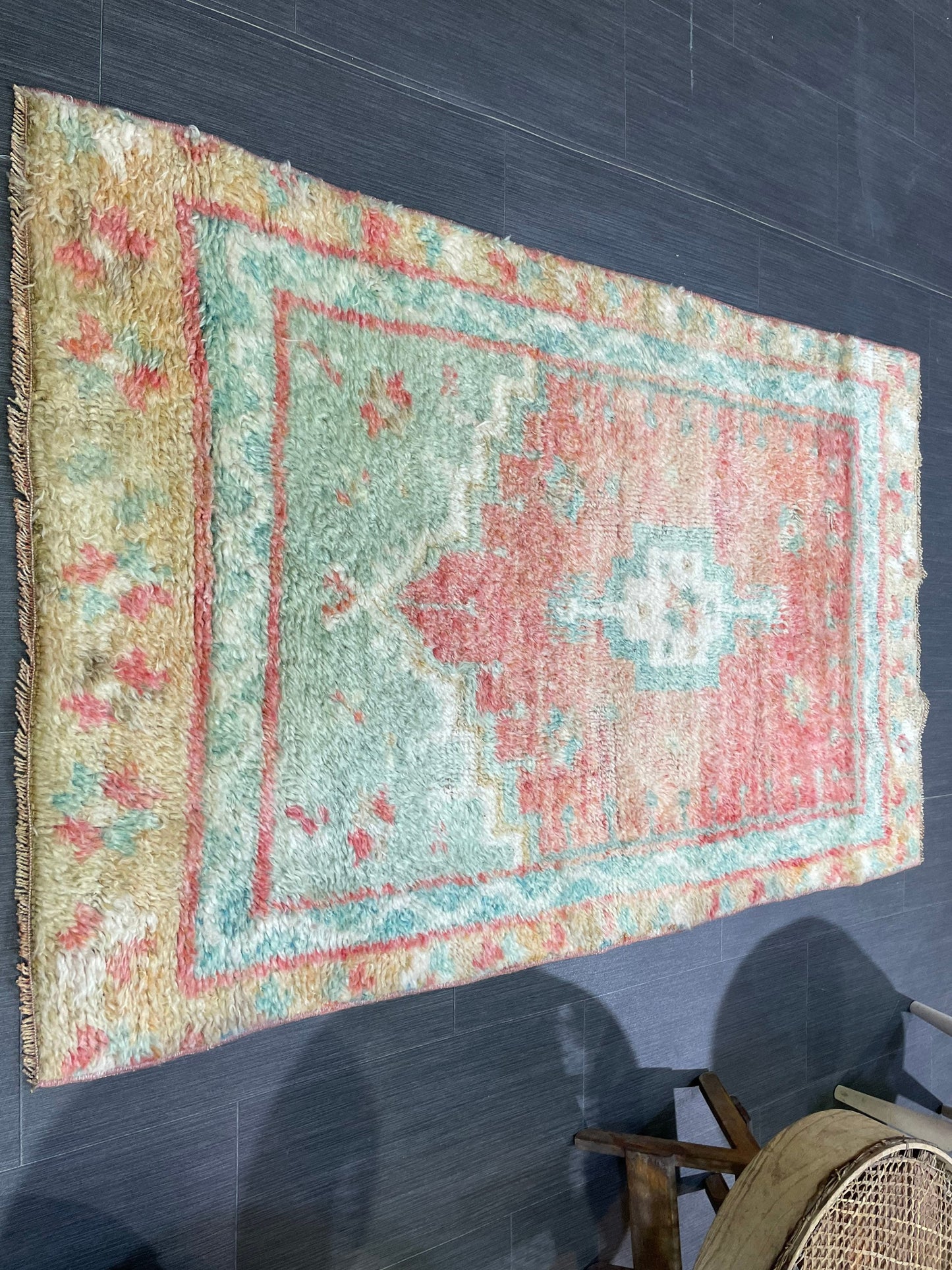 Antique Wool Rug, Vintage Shaggy 3x5 Rug, High Wool Pile Rug, Plush Rug, Handmade Rug, Hand Knotted Rug, Turkish Rug, Nomad Rug, Rear Rug,