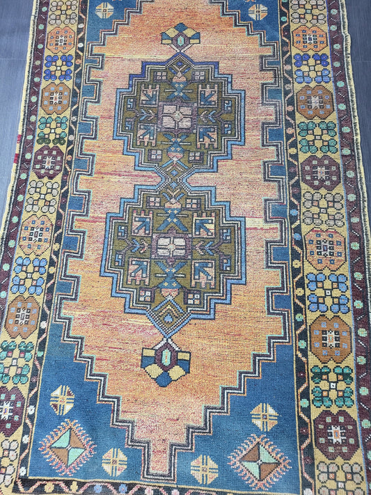 Handmade Rug, Oushak 4.2 x 7.9 Rug, Rustic Rug, Hand Knotted Rug, Turkish Rug, Farmhouse Rug, Vintage Rug, Decorative Wool Persian rug