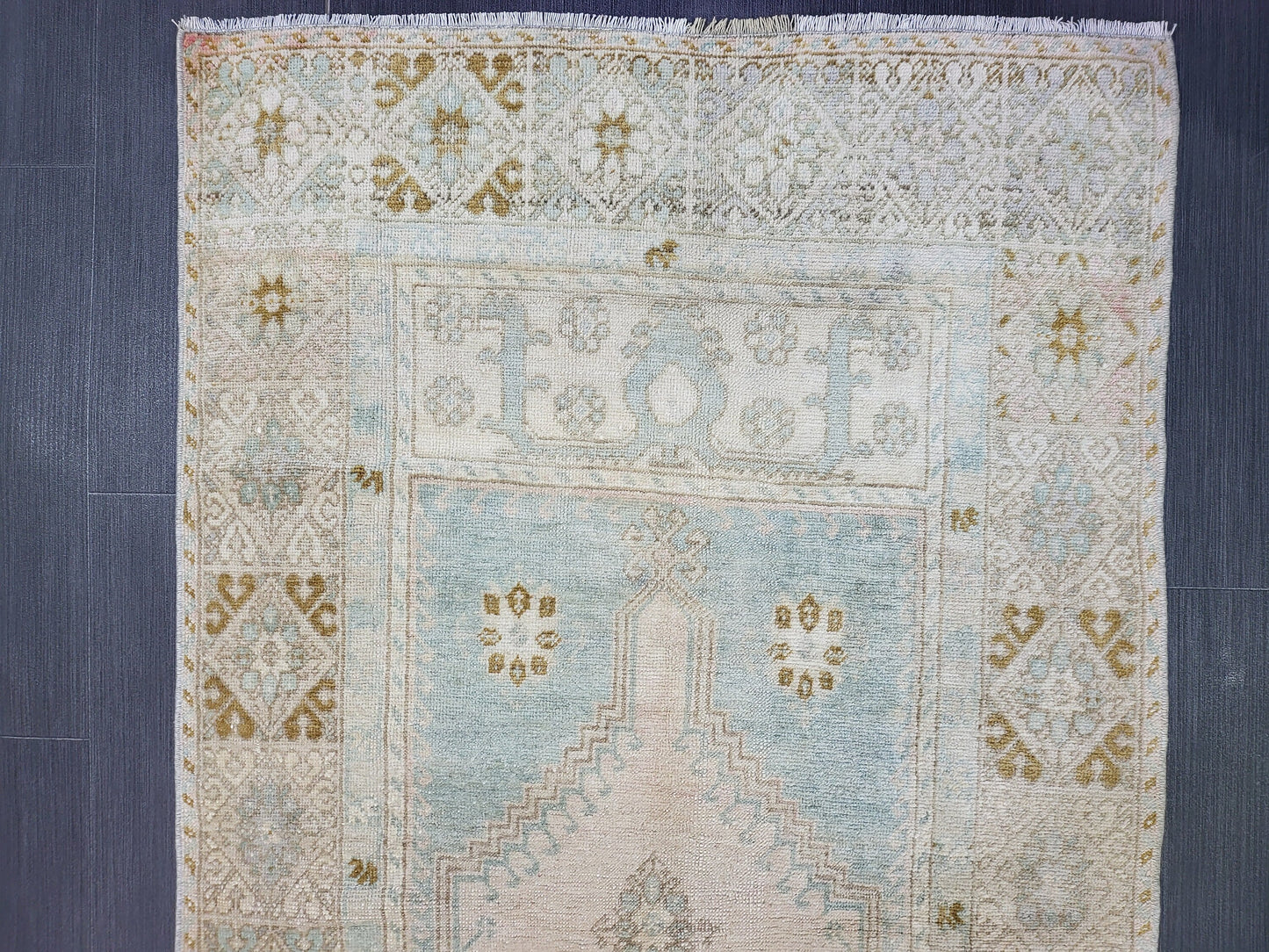 OUSHAK RUG, TURKISH 2.9 x 5.2 Antique Rug, Vintage Rug, Antique Rug Wool Handknotted Rug, Handmade Rug,Vintage Turkish Rug