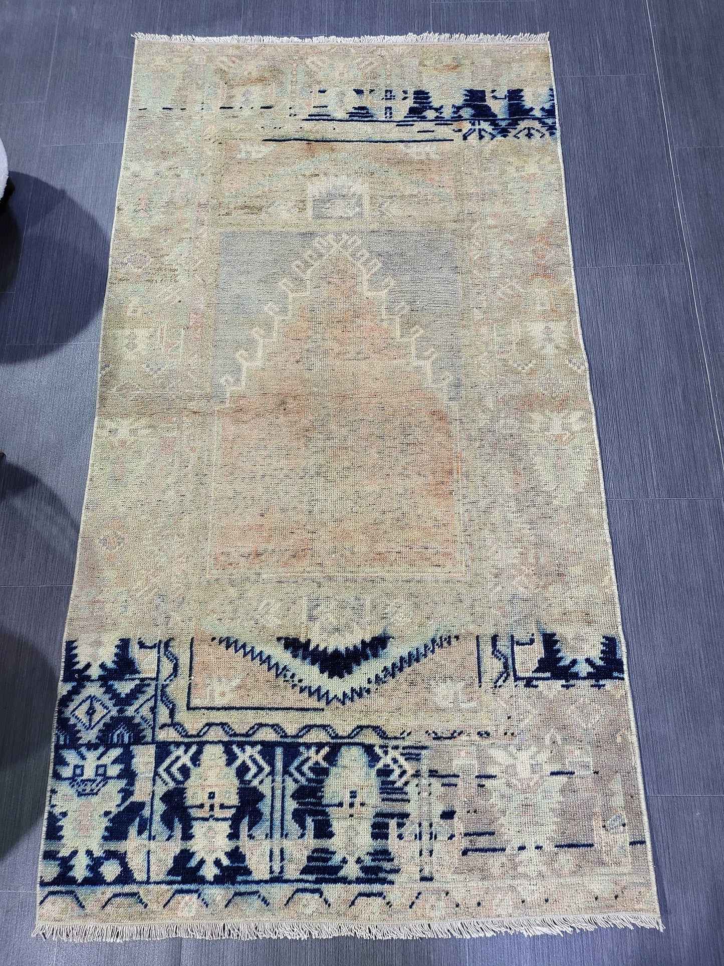 Handmade 3.2 x 6 Rug, Oushak Rug, Rustic Rug, primitive Rug, Fun Rug, Turkish Rug, Farmhouse Rug, Vintage Rug, Wool rug