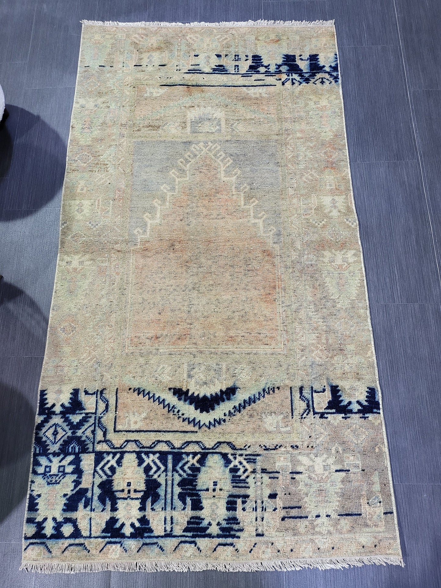 Handmade 3.2 x 6 Rug, Oushak Rug, Rustic Rug, primitive Rug, Fun Rug, Turkish Rug, Farmhouse Rug, Vintage Rug, Wool rug
