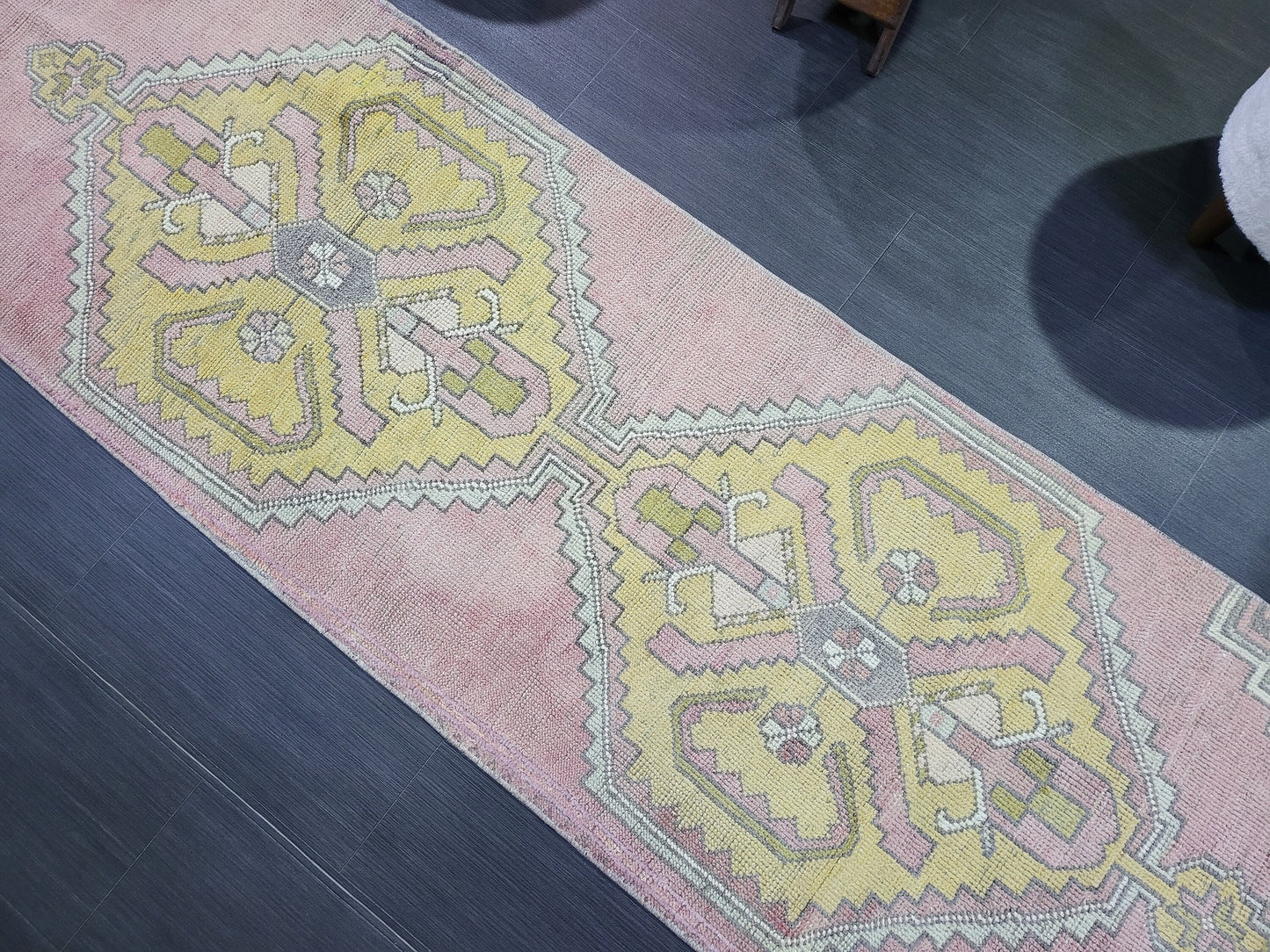 VINTAGE Oushak Runner, Turkish Runner Rug, Vintage 2.6 x 10.2 Runner Rug, Hallway Runner Rug, Turkish Rug Runner Wool Runner Rug