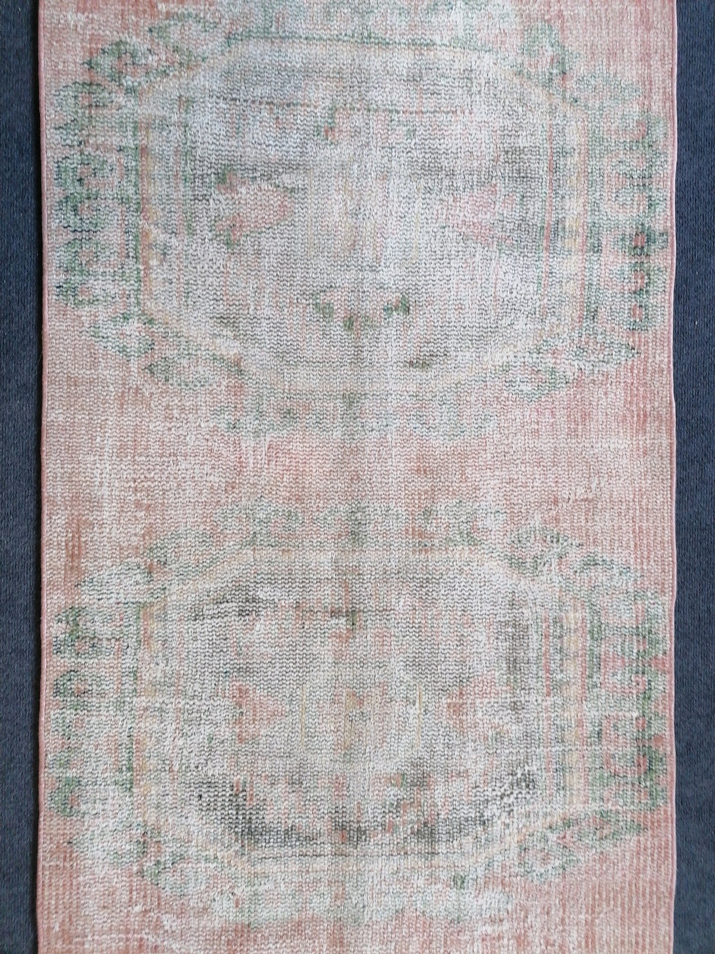 2.9 x 11.7 distressed oushak turkish runner rug, turkish rug , anatolian rug