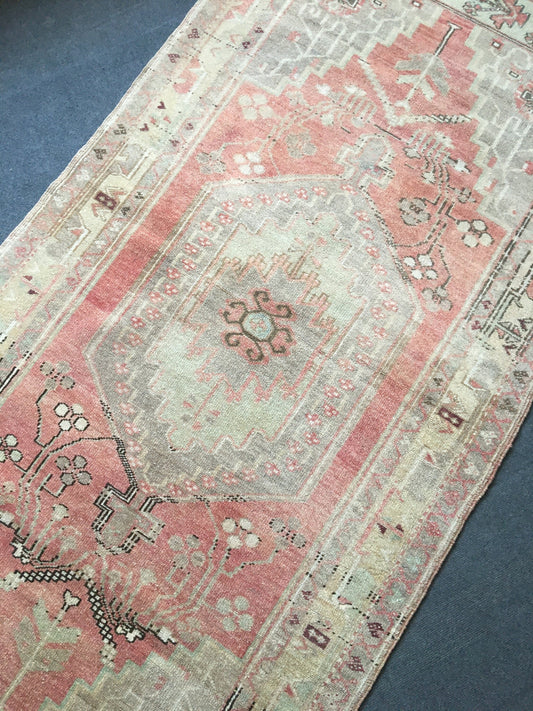 4x8 ft color vintage kitchen runner rug, handmade wool turkish rug ,oushak - area rug, Handmade rug