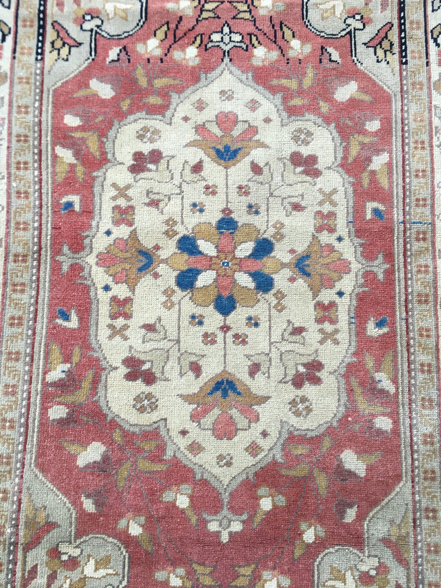 3.5 x 6 feet red turkish rug, handmade vintage brown bedroom rug,