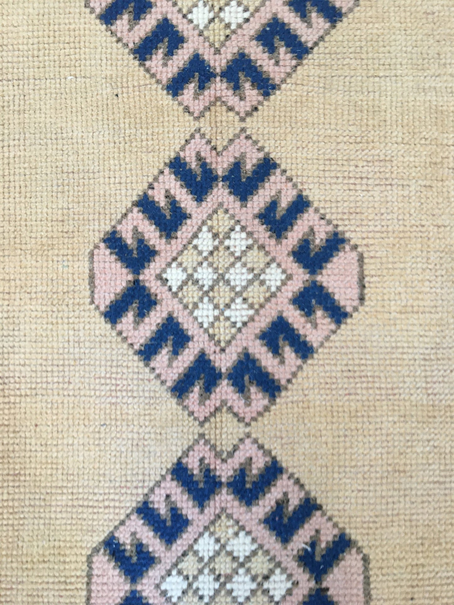 1.8 x 3.1 feet wool turkish vintage bedroom rug, handmade muted oushak