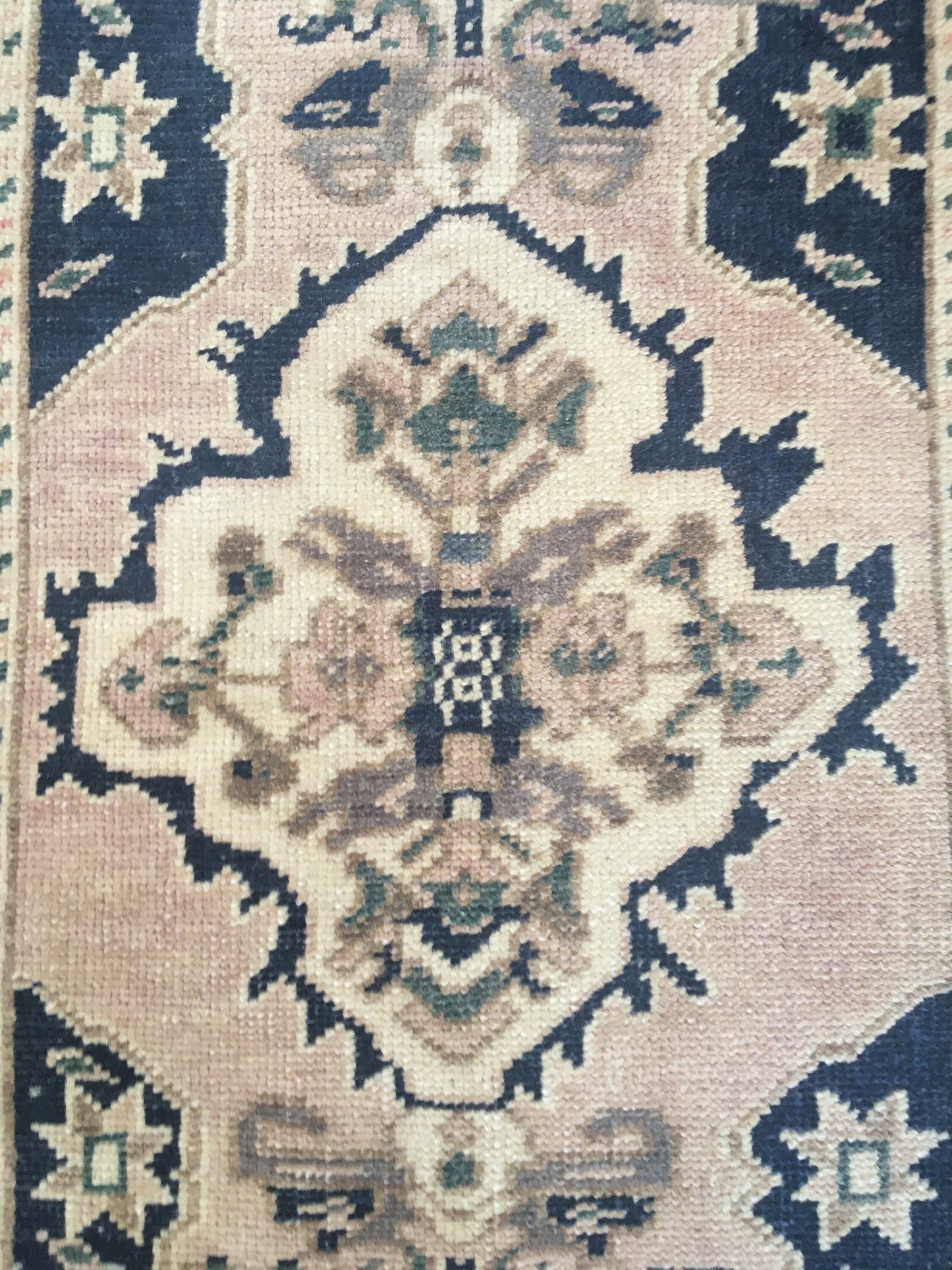 1.7 x 3.4 feet mini muted color turkish rug, handmade oushak small rug, kitchen area mini rug