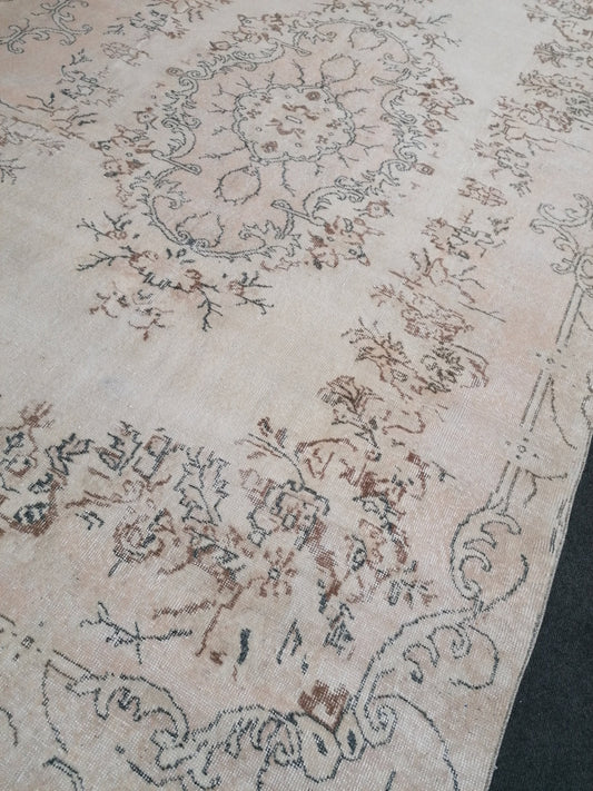 10.2 x 6.5 Oushak rug - large turkish oushak rug, vintage rug - vintage hand made rug, kitchen rug