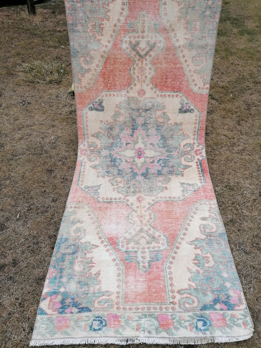 3 x 7.5 vintage handmade runner, kitchen runner, hallway runner