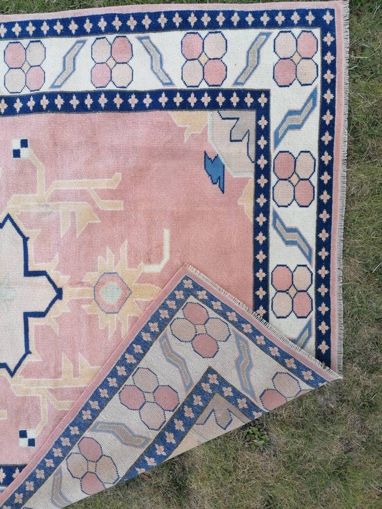 5.8 x 8Turkish oushak rug, vintage rug, turkish rug,